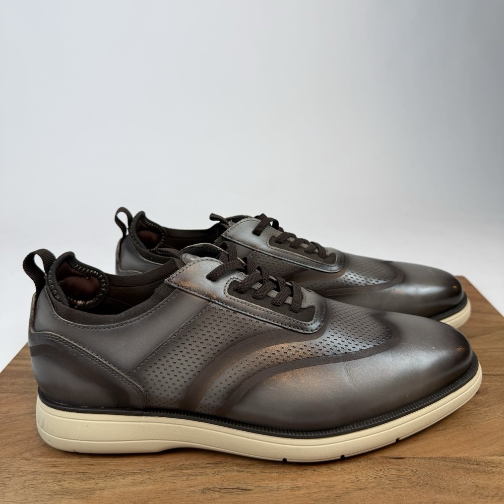 New Mens Stacy Adams Edgewood Wingtip Brown Leather Slip On Oxfords Size 9 W‎
